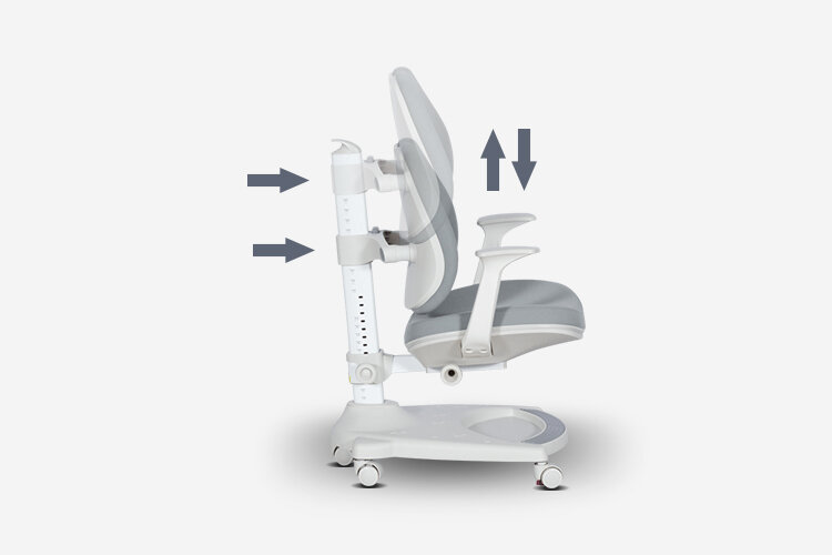 Ергономичният детски стол Carmen 6015 има отделен механизъм за регулиране на височината на облегалката