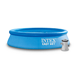Надуваем басейн Intex Easy Set 28108NP, кръгъл, Ø244 x 61 см – комплект с филтърна помпа с картушен филтър