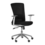 Ергономичен работен офис стол Carmen 7543 - с бяла рамка - черен