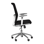 Ергономичен работен офис стол Carmen 7543 - с бяла рамка - черен