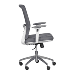 Ергономичен работен офис стол Carmen 7543 - с бяла рамка - сив