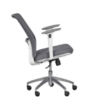 Ергономичен работен офис стол Carmen 7543 - с бяла рамка - сив