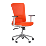 Ергономичен работен офис стол Carmen 7543 - с бяла рамка - оранжев