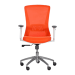 Ергономичен работен офис стол Carmen 7543 - с бяла рамка - оранжев
