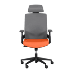 Президентски офис стол Carmen 7544 - комбинация от сиво и оранжево