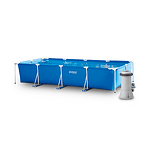 Сглобяем басейн Intex Rectangular Frame 28274NP, правоъгълен, 450 x 220 x 84 см – комплект с филтърна помпа с картушен филтър