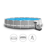 Сглобяем басейн Intex Prism Frame 26732NP, кръгъл, Ø549 x 122 см – комплект с помпа с картушен филтър, подложка, покривало и стълба