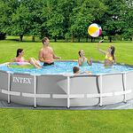 Сглобяем басейн Intex Prism Frame 26724NP, кръгъл, Ø457 x 107 см – комплект с филтърна помпа с картушен филтър, подложка, покривало и стълба