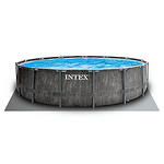 Сглобяем басейн Intex Greywood Prism Frame 26742NP, кръгъл, Ø457 x 122 см – комплект с филтърна помпа с картушен филтър, подложка, покривало и стълба