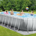 Сглобяем басейн Intex Prism Frame 26798NP, овален, 610 x 305 x 122 см – комплект с филтърна помпа с картушен филтър, подложка, покривало и стълба
