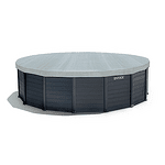 Сглобяем басейн Intex Graphite Gray Panel 26384NP, кръгъл, Ø478 x 124 см – комплект с филтърна помпа с пясъчен филтър, подложка, покривало и стълба