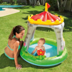 Бебешки надуваем басейн със сенник Intex Rainbow Cloud (Облак с дъга), 142 x 119 x 84 см-Copy