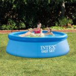 Надуваем басейн (с надуваем ринг) с филтърна помпа Intex Easy Set, Ø244 x 76 см
