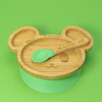 Персонализирана Бамбукова чинийка с вакуумно дъно - Мишка от Yum Yum Bamboo
