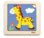 Дървен плосък пъзел 4 части - Жираф, Viga Toys