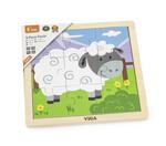 Дървен пъзел от 9 елемента - Овчица, Viga Toys