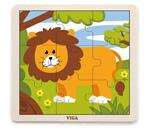 Дървен пъзел от 9 елемента - Лъв, Viga Toys