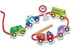 Дървени блокчета за нанизване - превозните средства, Viga Toys