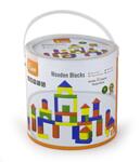 Цветни дървени строителни блокчета 50бр, 3.5см, Viga Toys
