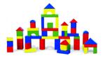 Цветни дървени строителни блокчета 50бр, 3.5см, Viga Toys