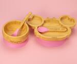 Персонализиран бамбуков комплект за бебе | Купичка и чинийка Рак с вакуумно дъно и бамбукови лъжички от Yum Yum Bamboo