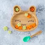 Персонализирана Бамбукова чинийка с вакуумно дъно - Заек от Yum Yum Bamboo