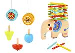 Комплект 3 забавни игри: Слонче за баланс, пумпали и йо-йо, Tooky Toy