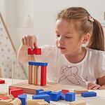Дървени блокчета за изграждане на 3Д фигури, Viga Toys