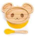 Бамбукова чинийка с вакуумно дъно - мишка от Yum Yum Bamboo