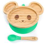 Бамбукова чинийка с вакуумно дъно - мишка от Yum Yum Bamboo