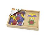 Дървена геометрична мозайка с шаблони, Viga toys