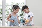 Дървени кубчета за подреждане и сортиране на форми Polar B, Viga toys