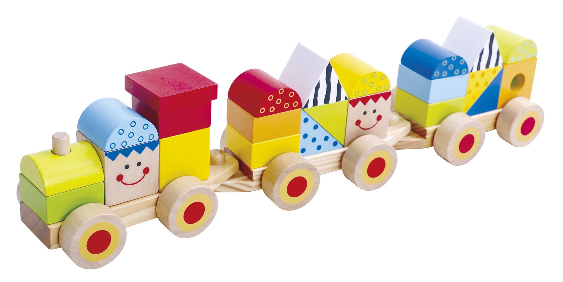Дървен влак с геометричните форми, Tooky toy