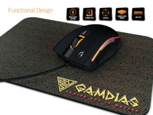 Gamdias геймърска мишка с подложка Gaming Mouse - ZEUS E2 OPTICAL + PAD NYX E1 - 3200dpi, backlight