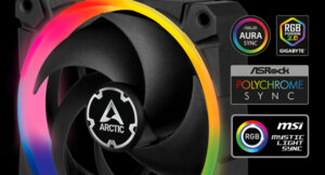 Arctic комплект вентилатори Fan SET 3x120mm - BioniX P120 A-RGB Bundle with controller/remote