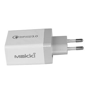 Makki бързо зарядно Fast Charger - QC3.0+2xUSB 30W White - MAKKI-QC30W3