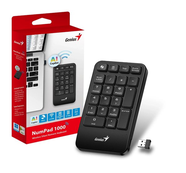 Genius цифрова безжична клавиатура кийпад Keypad Wireless NumPad 1000 ...
