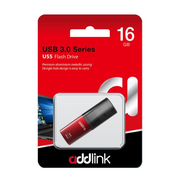 Addlink флашка Flash U55 16GB USB 3.0 Aluminium Red - ad16GBU55R3 Addlink флашка Flash U55 16GB USB 3.0 Aluminium Red - ad16GBU55R3