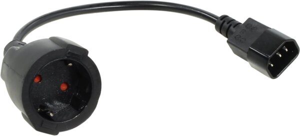 VCom захранващ кабел Cable Power Ext IEC 320 C14 / SCHUKO F 0.2m 16A Black - CE002-CU1.5mm-0.2m VCom захранващ кабел Cable Power Ext IEC 320 C14 / SCHUKO F 0.2m 16A Black - CE002-CU1.5mm-0.2m