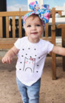 Детска бяла тениска за момиче с щампа "Unicorn"-Copy