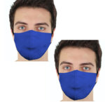 5бр. Маски за лице двупластови в син цвят за многократна употреба