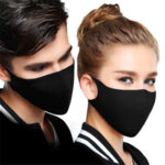 5бр. Неопренови еднопластови черни маски за лице за многократна употреба