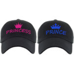 Комплект от 2бр. шапки за двойки с щампи Prince и Princess
