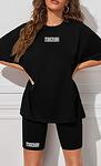 Дамски черен спортен комплект MONRO - дамски шорти със тениска