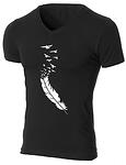 Мъжка черна вталена тениска "Crawly" с щампа Feather