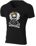 Мъжка черна вталена тениска "Crawly" с щампа Pirate Skull-Copy