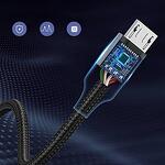 micro USB кабел за зареждане на телефон - 2 метра, сив