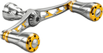 Двойна ръкохватка (ноб) за дръжка GOMEXUS Dual Color Titanium&Gold Spinning Double Handle 98mm Aluminium за макари Daiwa и Shimano