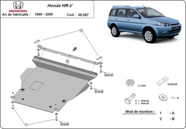 Метална кора под двигател и скоростна кутия HONDA HR-V от 1998 до 2005