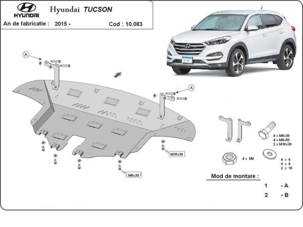 Метална кора под двигател и скоростна кутия след 2015 HYUNDAI TUCSON от 2009 до 2015